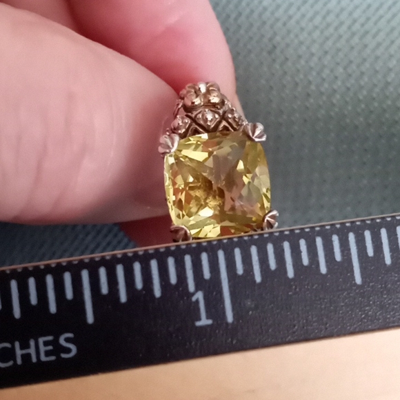 BARBARA BIXBY STERLING SILVER, 18k GOLD RING WITH LEMON YELLOW QUARTZ - Picture 10 of 10